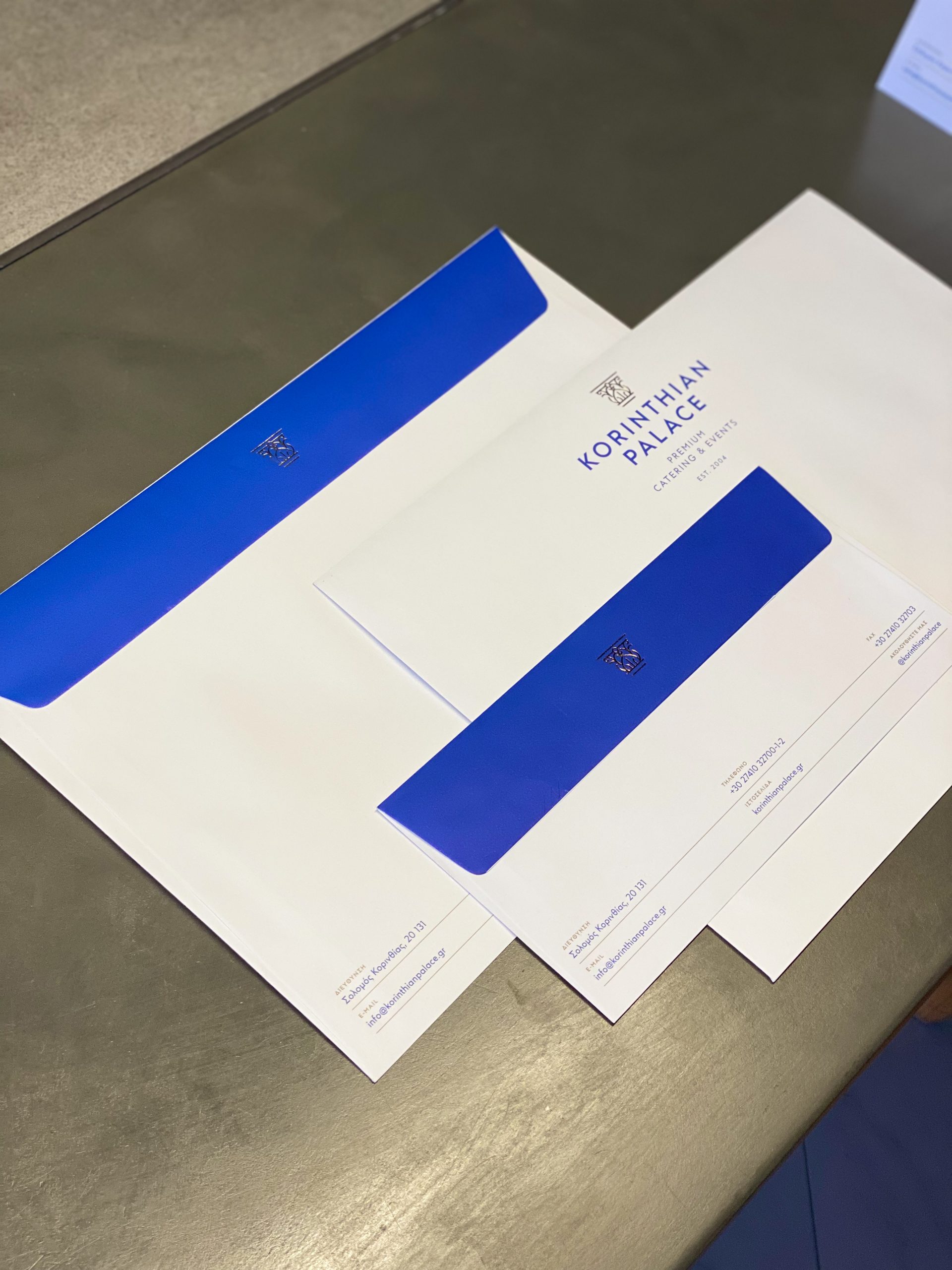 Korinthian Palace envelope and letterhead