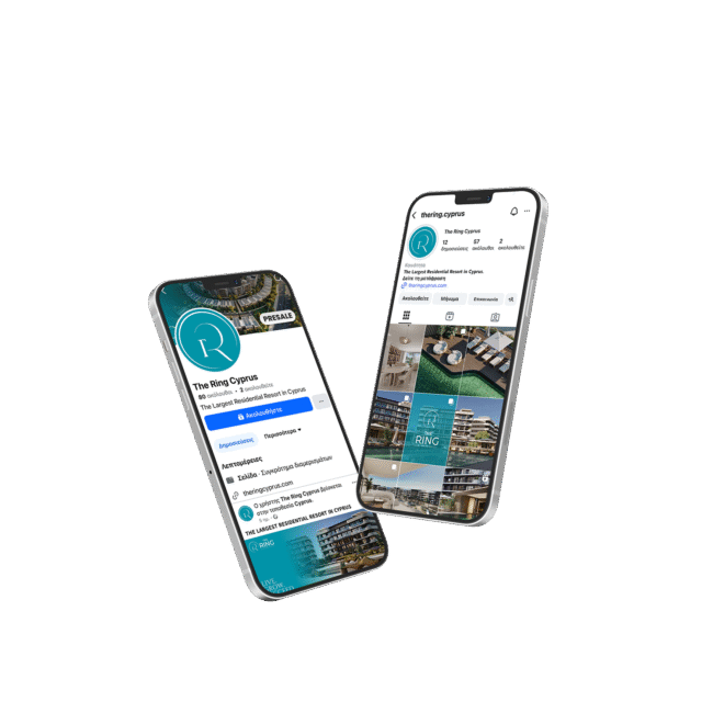 The Ring Cyprus on Instagram, on two phones