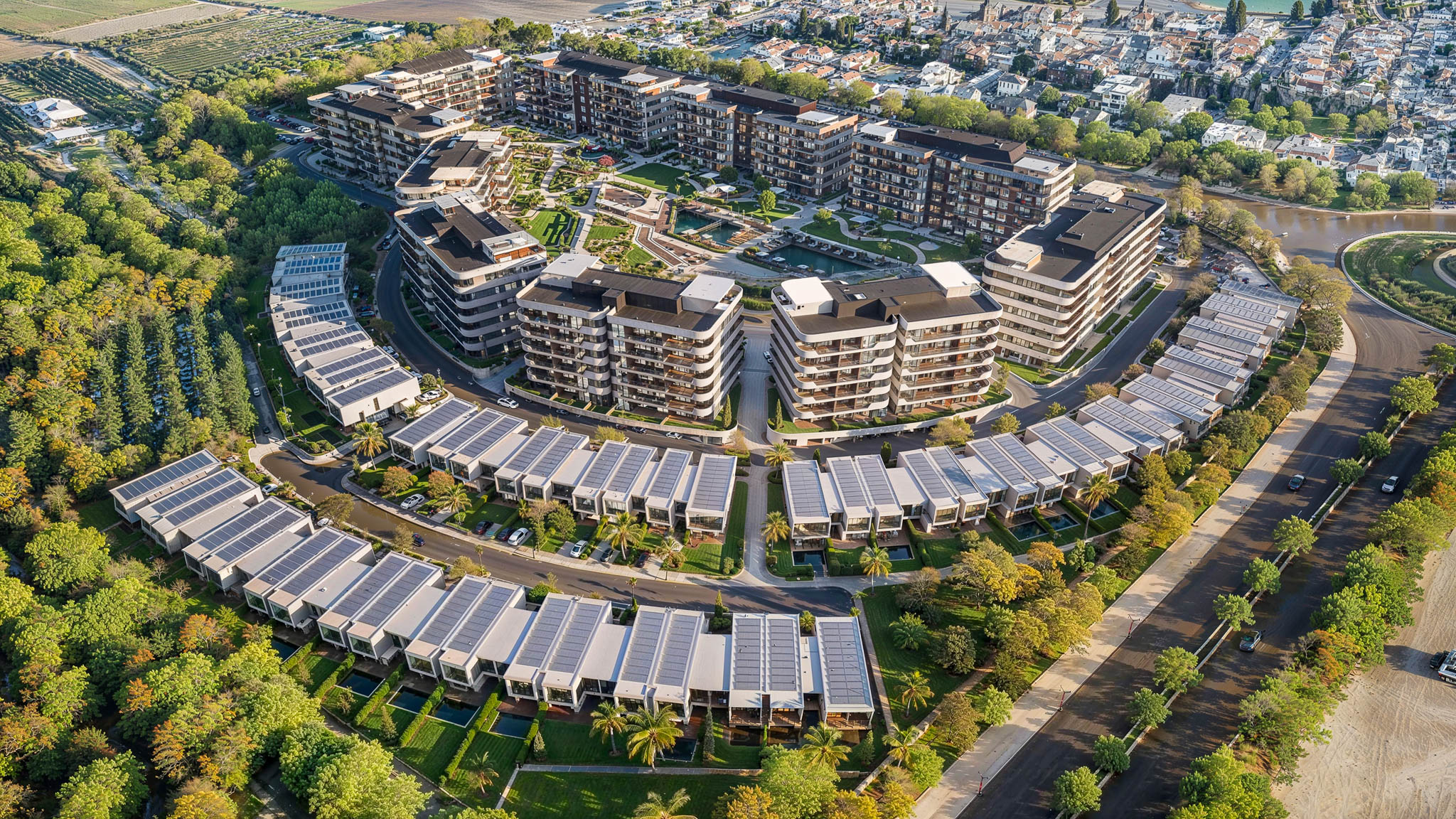 Aerial render of The Ring, the largest residential development in Cyprus